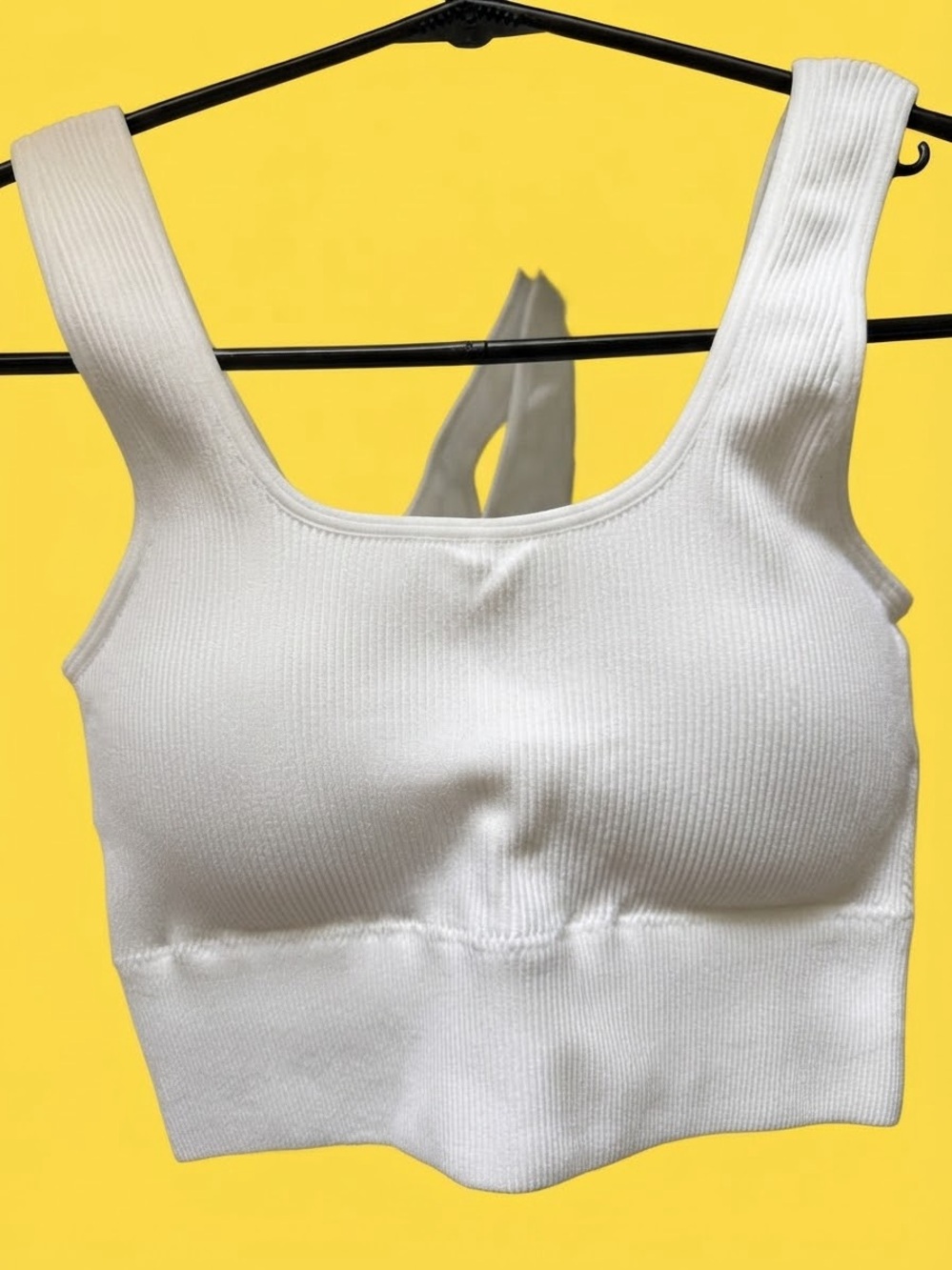 Zenana White Ribbed Scoop-Neck Brami- Women Intimates